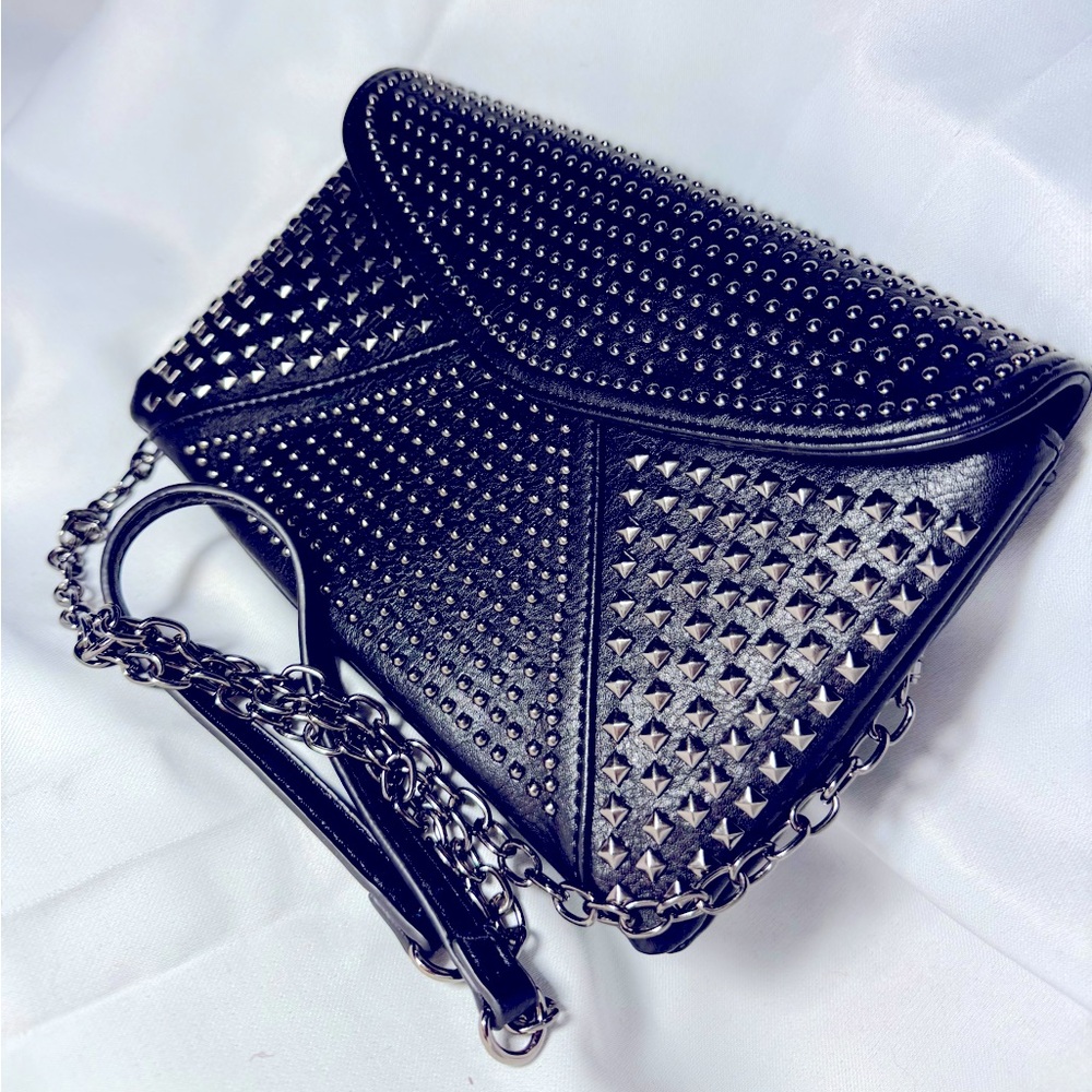 MMS Black Silver Studded Crossbody Purse